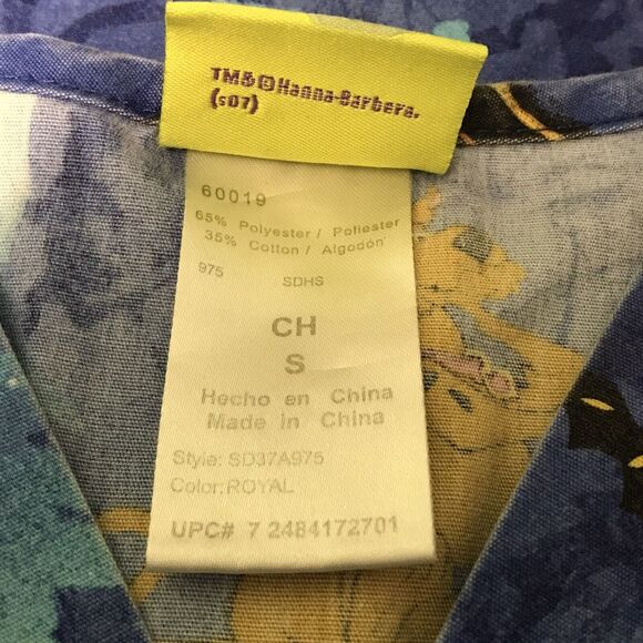 Scooby Doo Scared Silly Scrub Top Women’s S Blue Short Sleeve V-Neck 4 Pockets - Picture 11 of 11